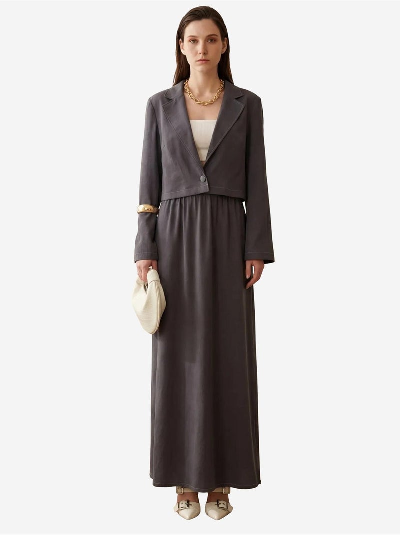 Conjunto de pierna ancha con chaqueta abotonada de my fashion Gris negro - Kiabi