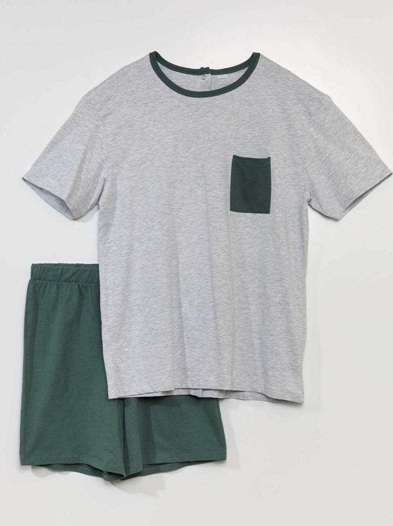 Conjunto de pijama - 2 piezas - colección fácil de poner VERDE - Kiabi