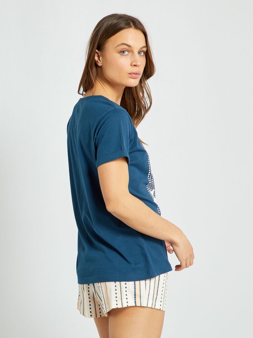 Conjunto de pijama - 2 piezas azul/rosa - Kiabi