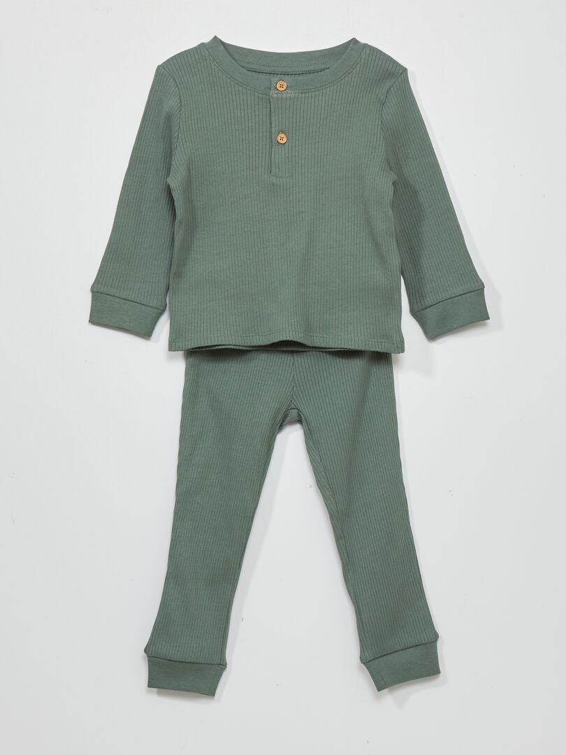 Conjunto de pijama - 2 piezas Verde - Kiabi