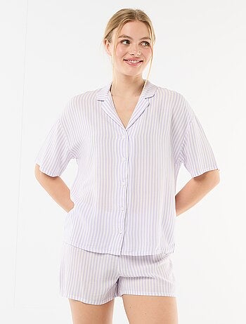 Conjunto de pijama a rayas camiseta + pantalón corto