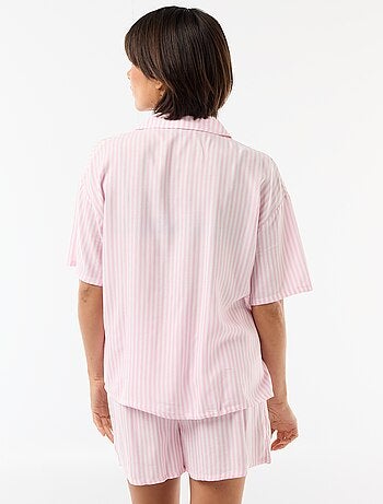 Conjunto de pijama a rayas camiseta + pantalón corto