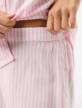 Conjunto de pijama a rayas camiseta + pantalón corto