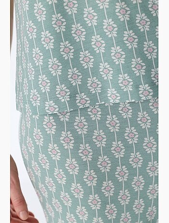 Conjunto de pijama alia capri trousers floral de manga corta penti