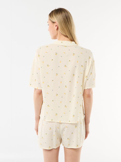 Conjunto de pijama all-over a rayas camiseta + Pantalón corto - Kiabi