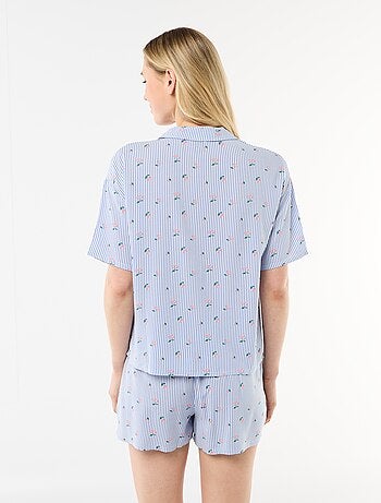 Conjunto de pijama a rayas camiseta + pantalón corto