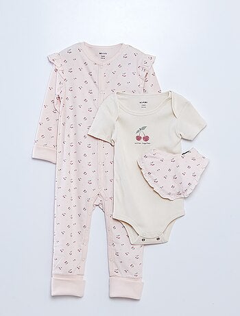 Conjunto de pijama + body + babero - 3 piezas