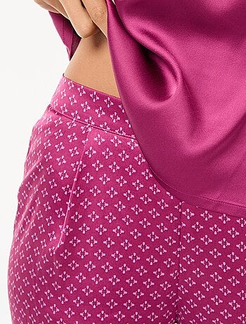 Conjunto de pijama camiseta de tirantes + pantalón satinado - 2 piezas