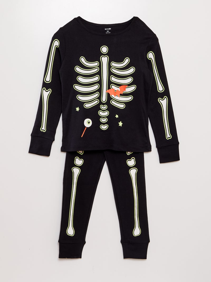 Conjunto de pijama camiseta + pantalón - 2 piezas - Halloween NEGRO - Kiabi