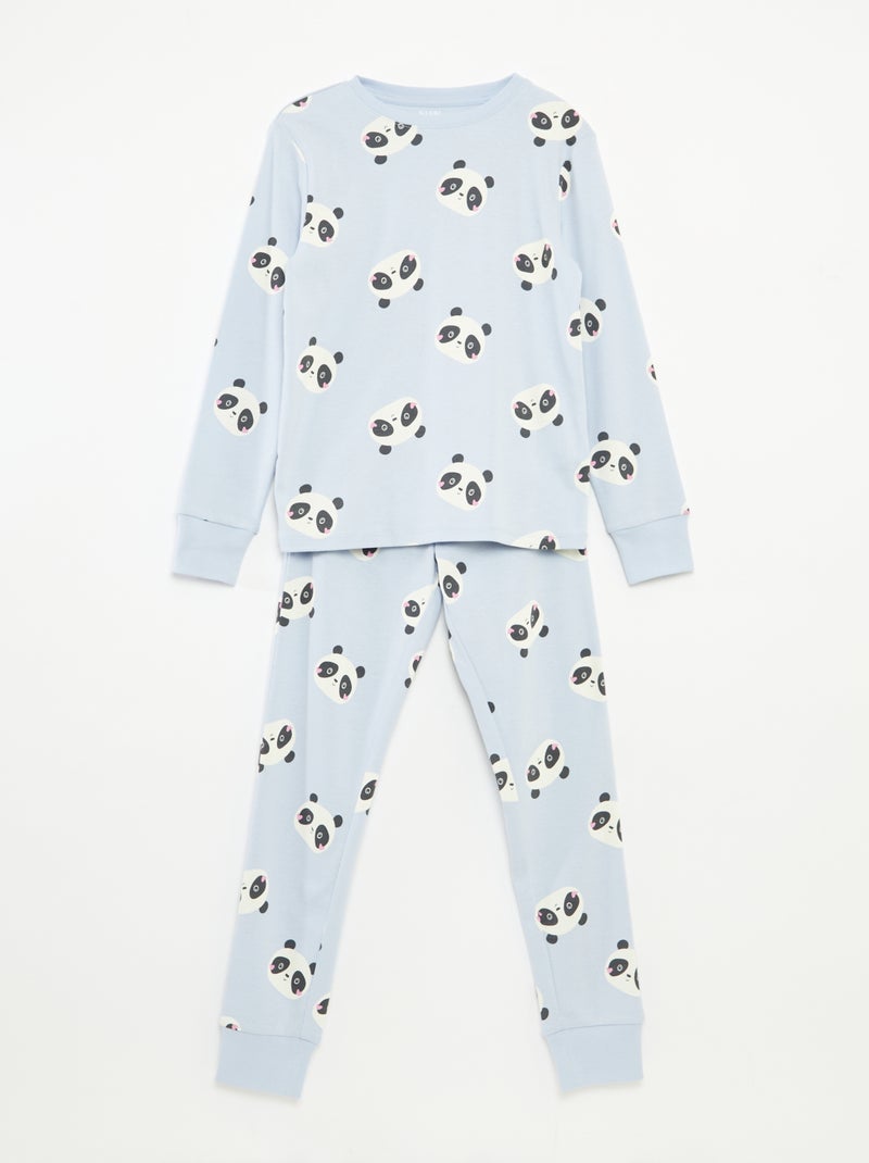 Conjunto de pijama camiseta + pantalón -  2 piezas Azul - Kiabi