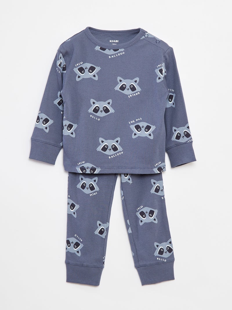 Conjunto de pijama camiseta + pantalón - 2 piezas Azul - Kiabi