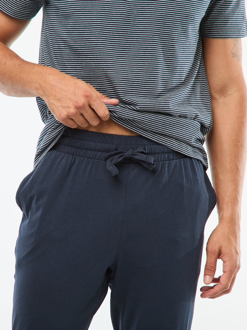 Conjunto de pijama camiseta + pantalón - 2 piezas Azul - Kiabi