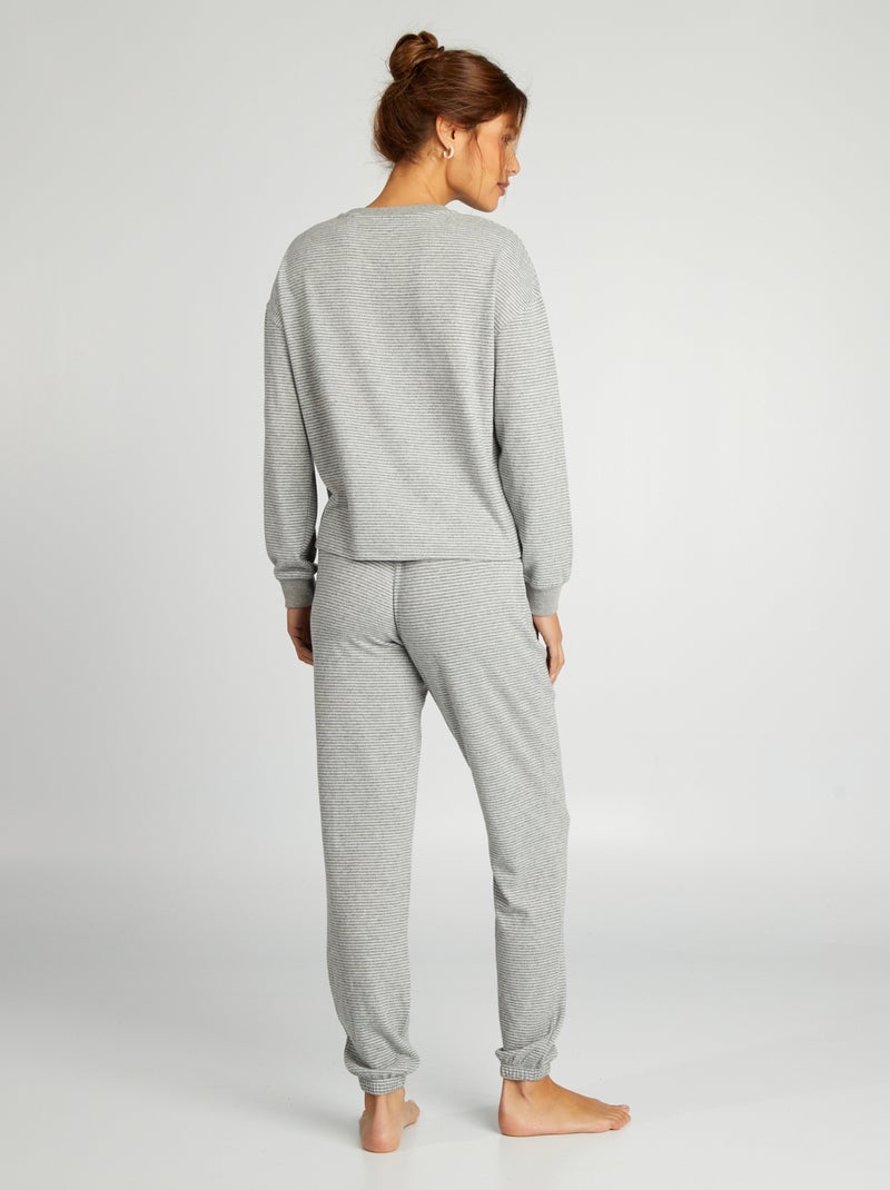 Conjunto de pijama camiseta + pantalón - 2 piezas GRIS - Kiabi