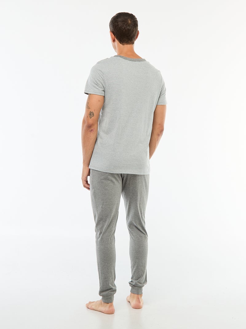 Conjunto de pijama camiseta + pantalón - 2 piezas Gris - Kiabi
