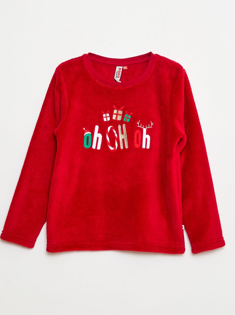 Conjunto de pijama camiseta + pantalón - 2 piezas Rojo - Kiabi