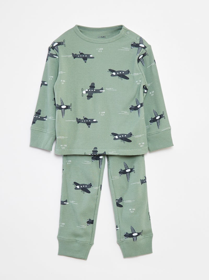 Conjunto de pijama camiseta + pantalón - 2 piezas Verde - Kiabi