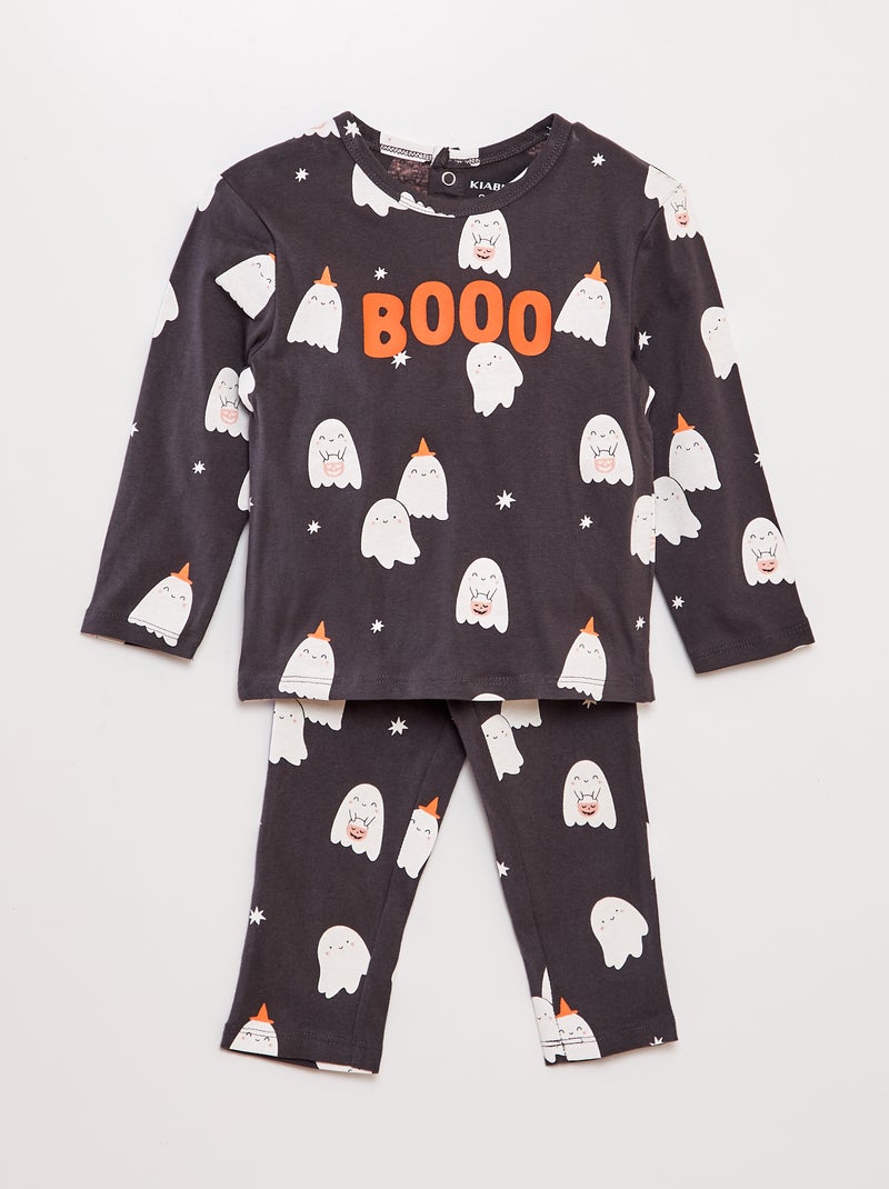 Conjunto de pijama camiseta + pantalón - Halloween NEGRO - Kiabi