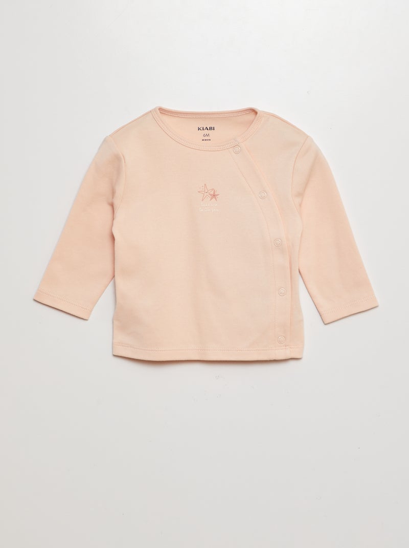 Conjunto de pijama camiseta + pantalón con pies - 2 piezas ROSA - Kiabi