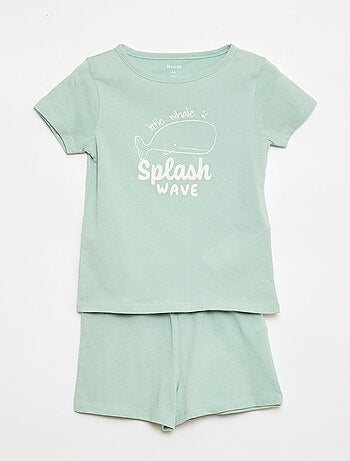 Conjunto de pijama camiseta + pantalón corto - 2 piezas