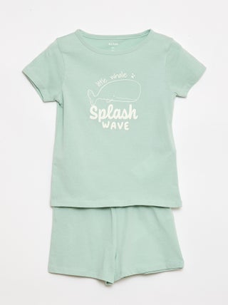 Conjunto de pijama camiseta + pantalón corto - 2 piezas