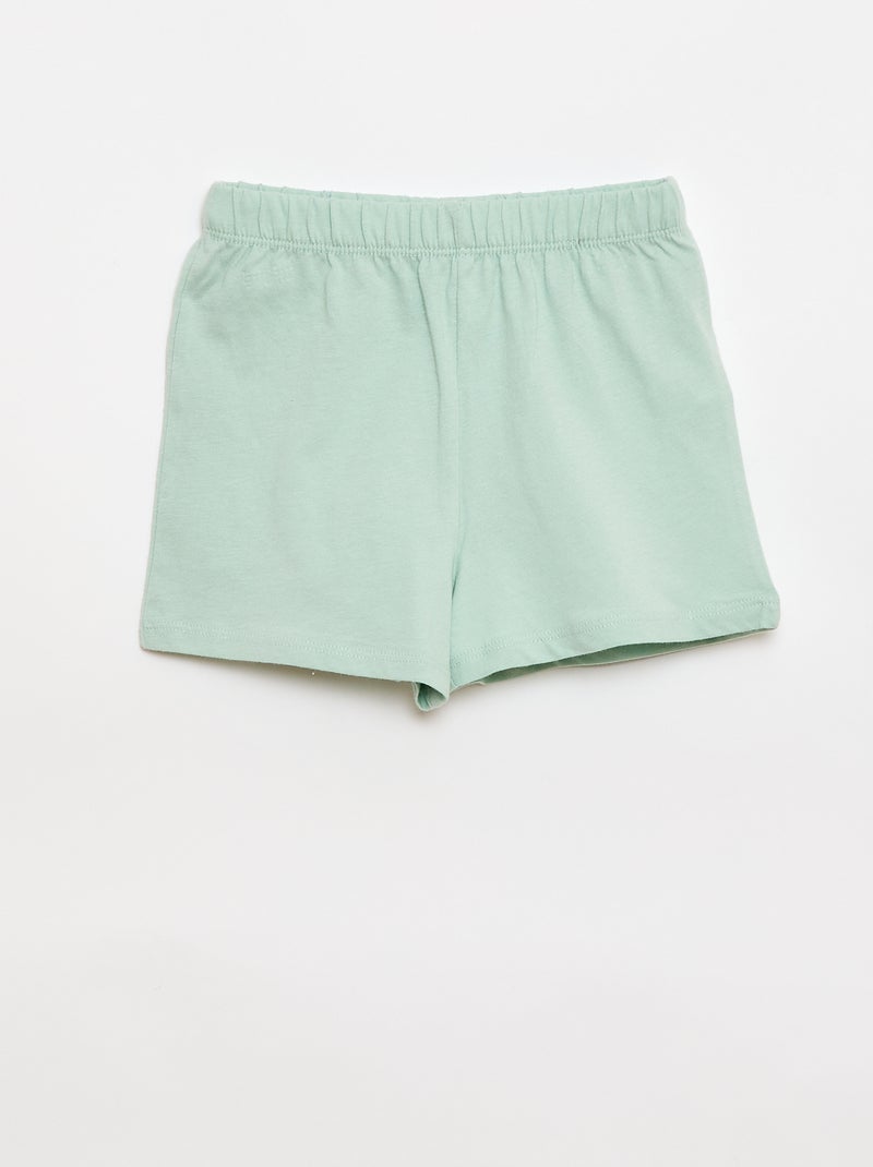 Conjunto de pijama camiseta + pantalón corto - 2 piezas Azul - Kiabi