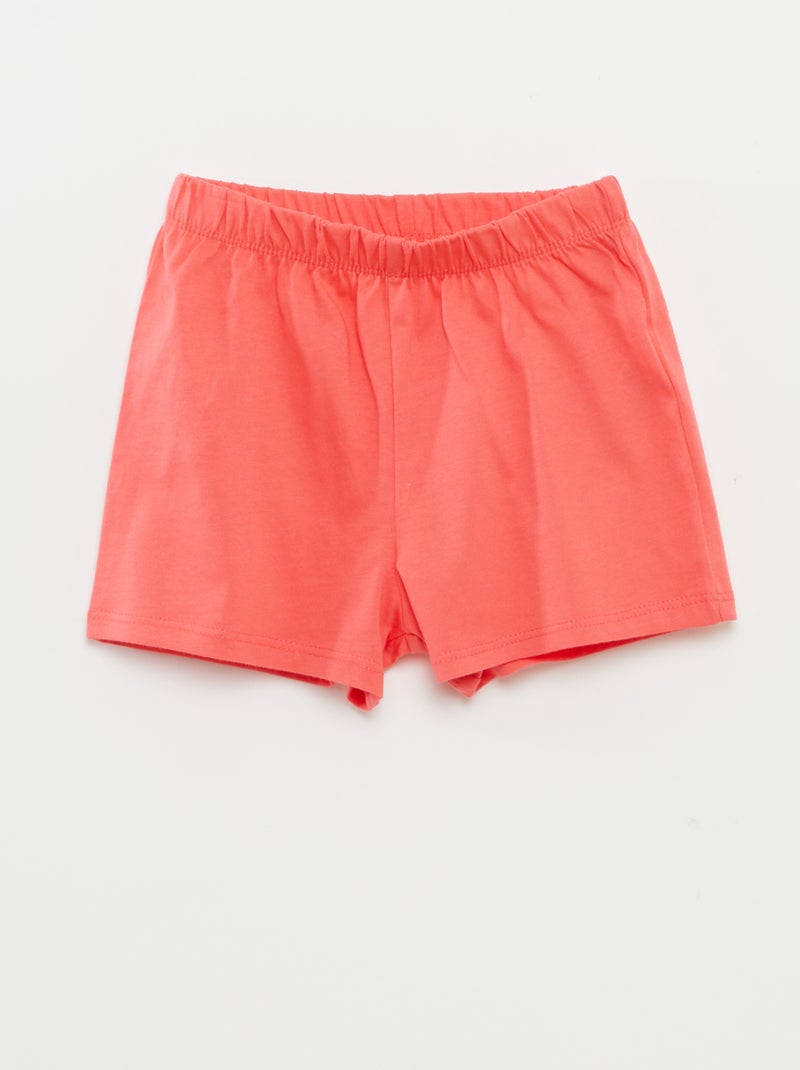 Conjunto de pijama camiseta + Pantalón corto - 2 piezas ROSA - Kiabi