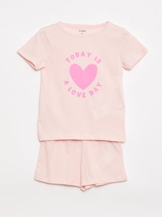 Conjunto de pijama camiseta + pantalón corto - 2 piezas