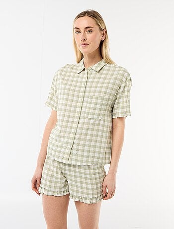 Conjunto de pijama top + Pantalón corto estampado