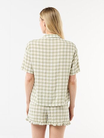 Conjunto de pijama top + Pantalón corto estampado