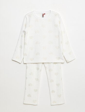 Conjunto de pijama camiseta + pantalón corto de polar - 2 piezas