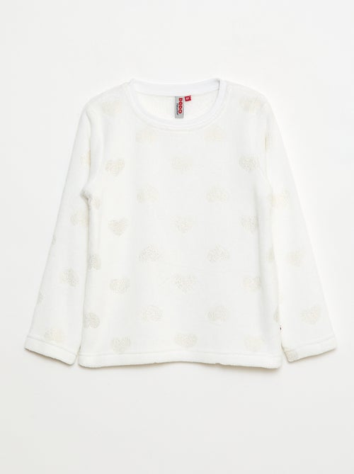 Conjunto de pijama camiseta + pantalón corto de polar - 2 piezas - Kiabi