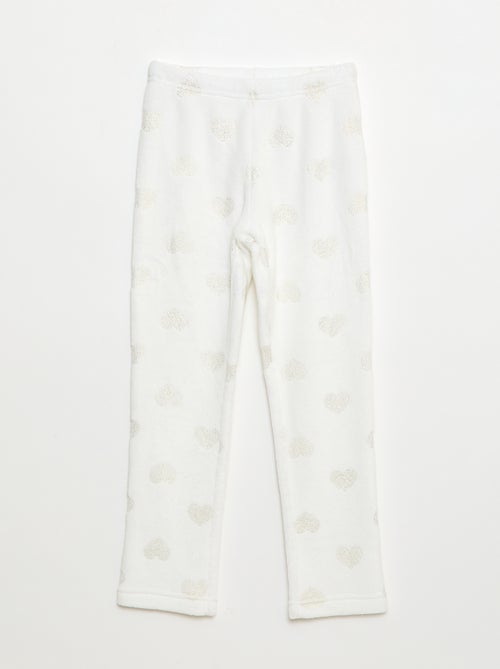 Conjunto de pijama camiseta + pantalón corto de polar - 2 piezas - Kiabi