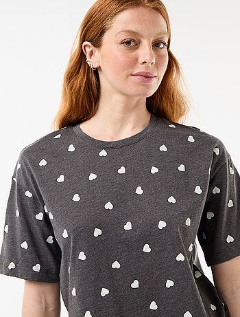 Conjunto de pijama camiseta + pantalón corto en punto de algodón