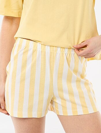 Conjunto de pijama camiseta + pantalón corto en punto de algodón