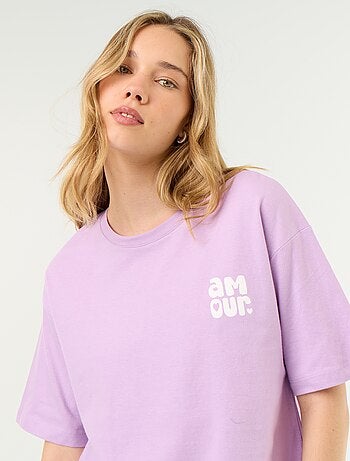 Conjunto de pijama camiseta + pantalón corto en punto de algodón