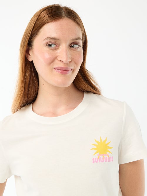 Conjunto de pijama camiseta + pantalón corto ligero a rayas - Kiabi