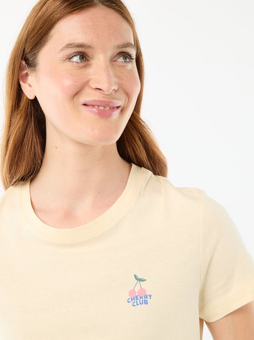 Conjunto de pijama camiseta + pantalón corto ligero con estampado de rayas - Kiabi
