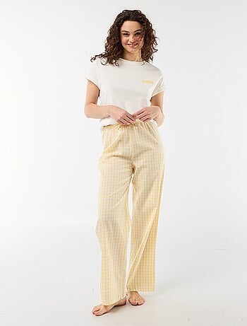 Conjunto de pijama de camiseta + pantalón de rayas - 2 piezas
