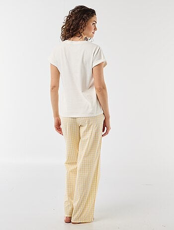 Conjunto de pijama de camiseta + pantalón de rayas - 2 piezas