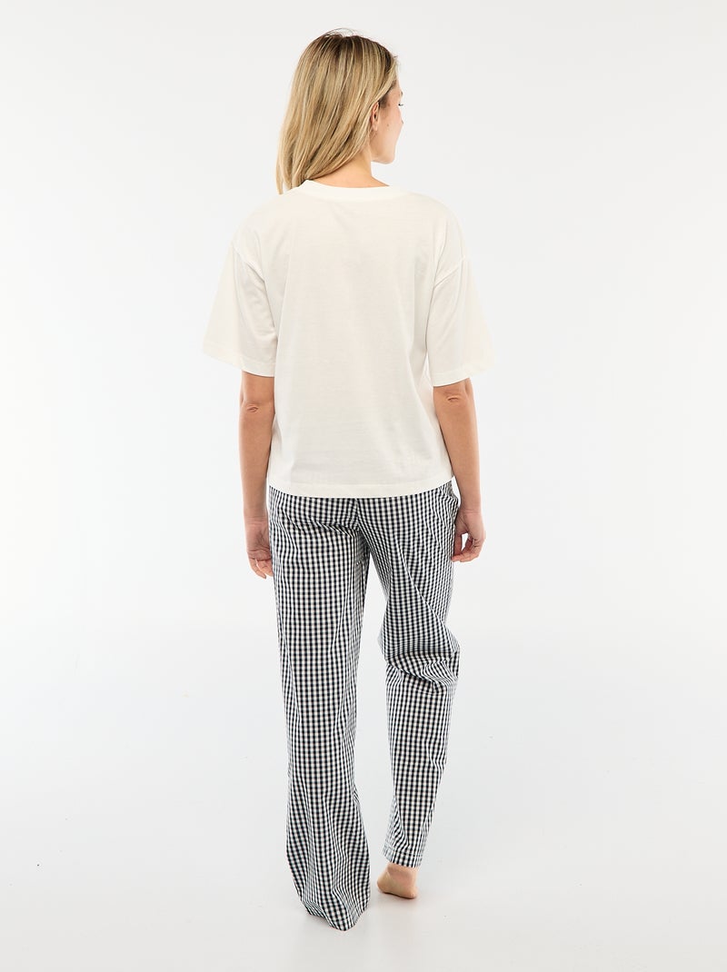 Conjunto de pijama camiseta + pantalón de popelina 'Angel' - 2 piezas Azul - Kiabi