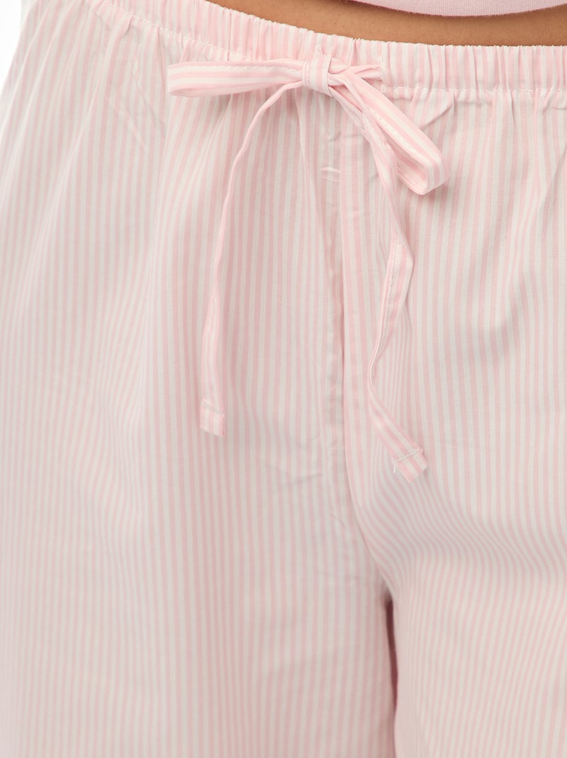 Conjunto de pijama camiseta + pantalón de popelina 'Angel' - 2 piezas Rosa - Kiabi