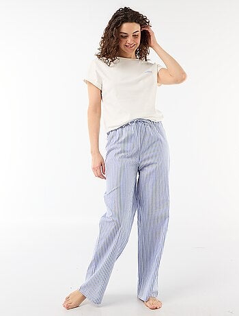 Conjunto de pijama de camiseta + pantalón de rayas - 2 piezas