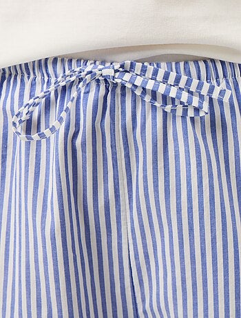 Conjunto de pijama de camiseta + pantalón de rayas - 2 piezas