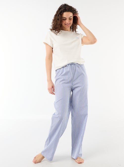 Conjunto de pijama camiseta + pantalón de rayas - 2 piezas - Kiabi