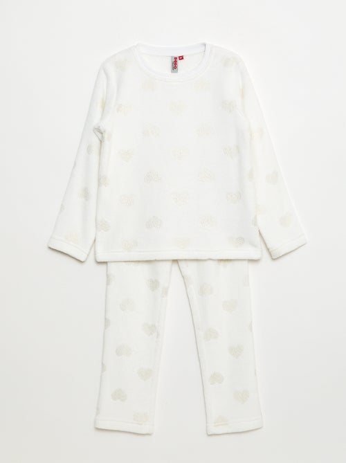 Conjunto de pijama camiseta + pantalón polar - 2 piezas - Kiabi