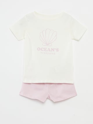 Conjunto de pijama camiseta + short - 2 piezas