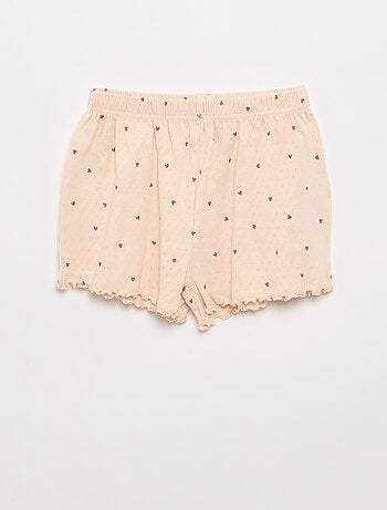 Conjunto de pijama camiseta + short de punto calado - 2 piezas