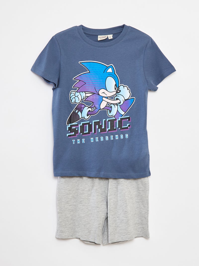 Conjunto de pijama camiseta + short 'Sonic' 'SEGA' - 2 piezas Azul - Kiabi