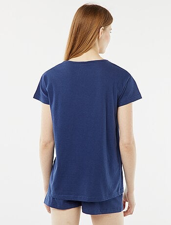 Conjunto de pijama camiseta sin mangas + Pantalón corto estampado - 2 Pantalón cortos