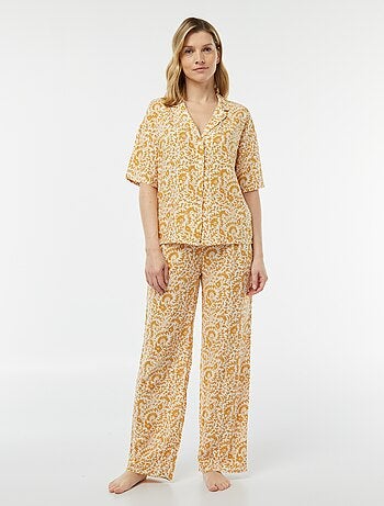 Conjunto de pijama con blusa + pantalón estampado